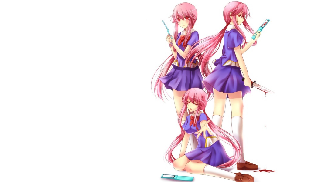 Девушки на белом фоне, аниме Яндере