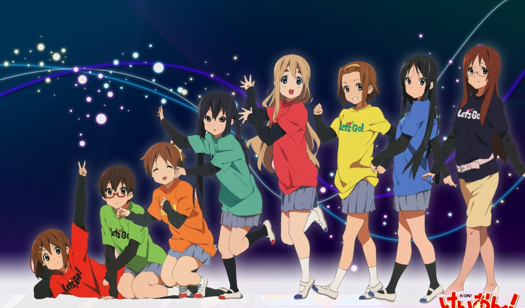 Девушки выступают на сцене в аниме