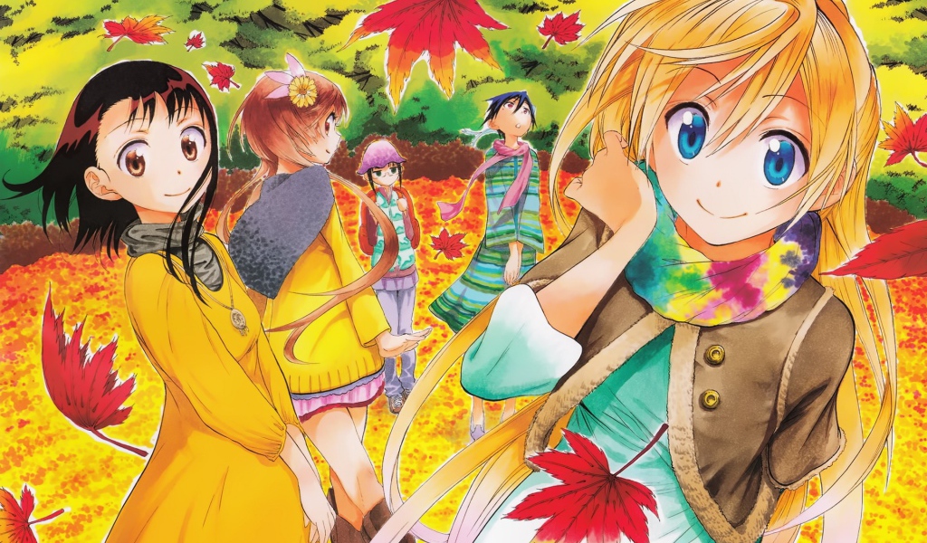 Девушки гуляют в саду, аниме Притворная любовь