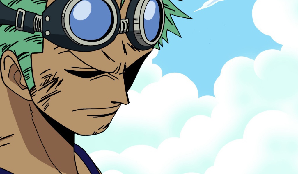 Зеленоволосый персонаж аниме Большой куш в очках