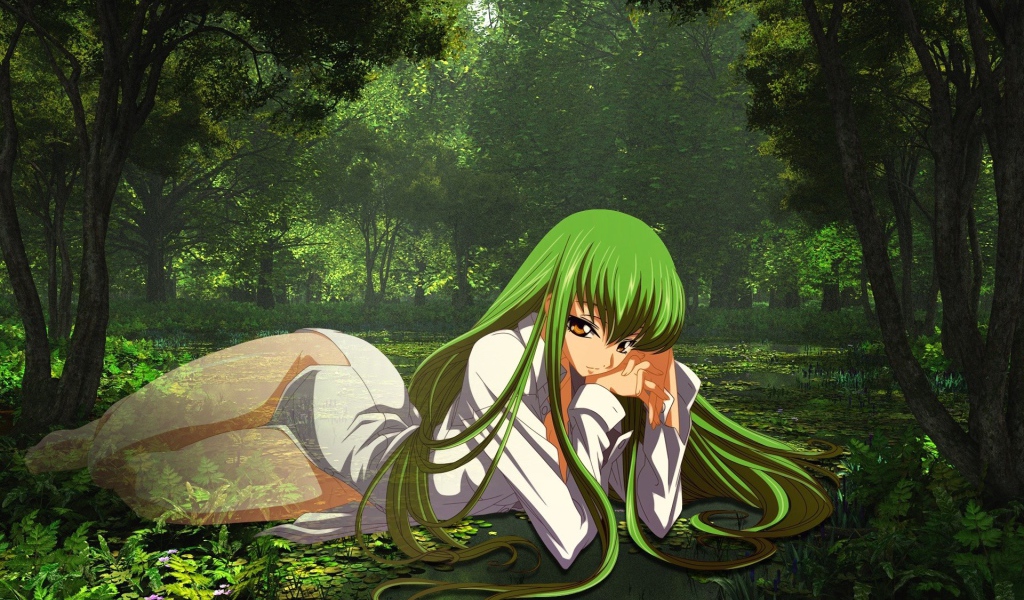 Зеленоволосая фея в аниме Код Гиас