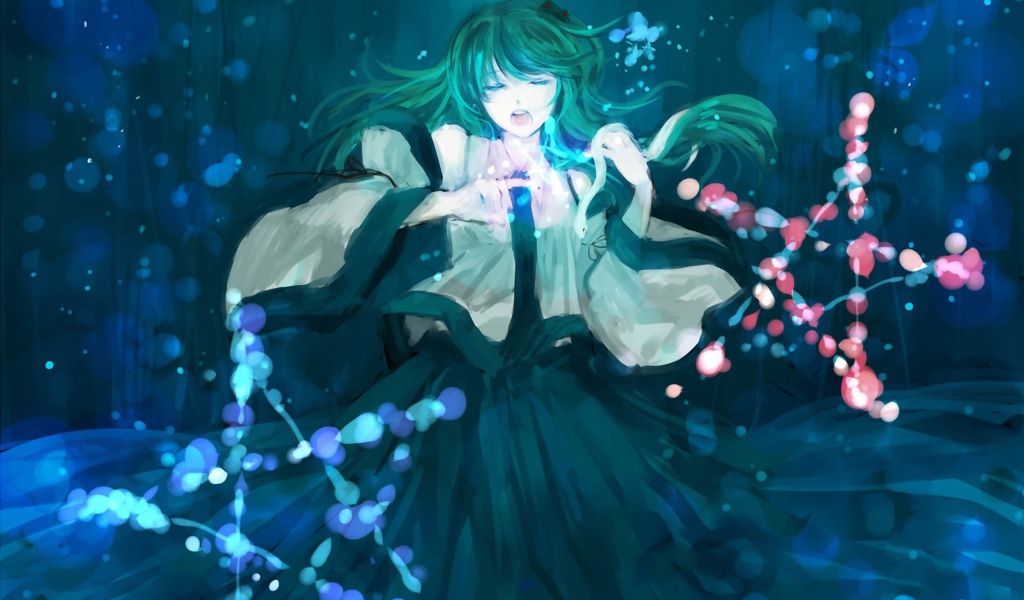 Зеленоволосая ведьма в аниме Touhou Project