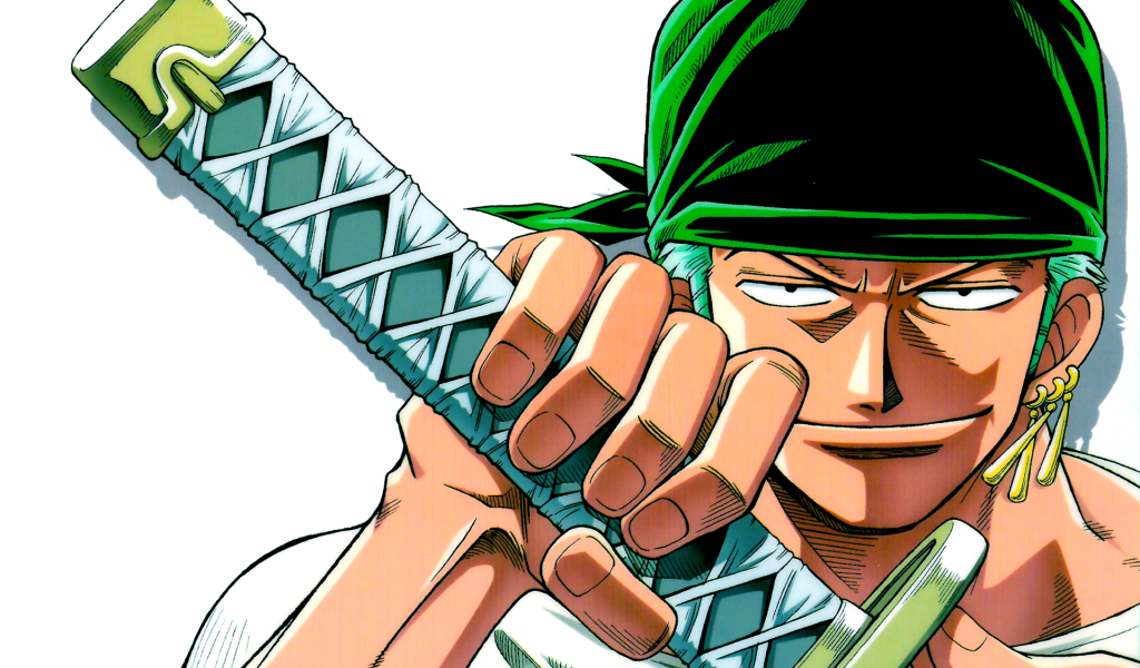 Зеленая косынка на голове пирата в аниме Большой куш