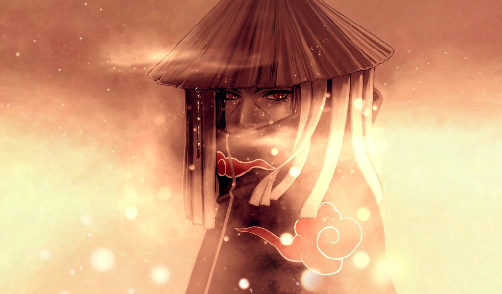 Герой аниме Uchiha Itachi в шляпе