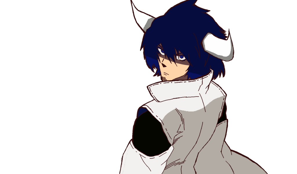 Герой аниме Akame ga Kill с рогами