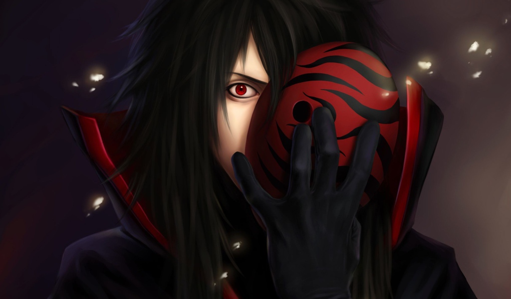 Герой аниме в маске Шаринган