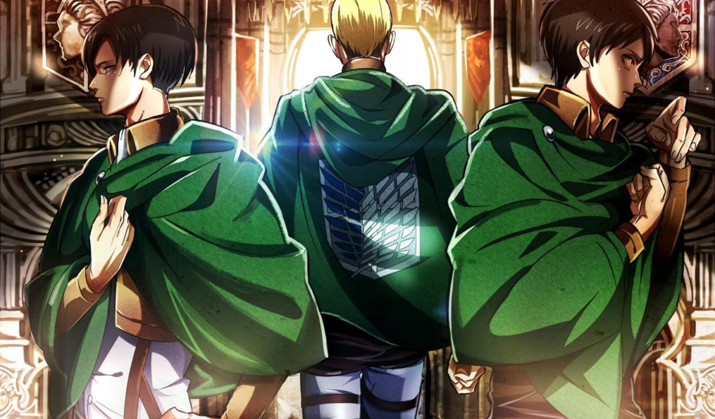 Герои манги  Атака Титанов в зеленых накидках