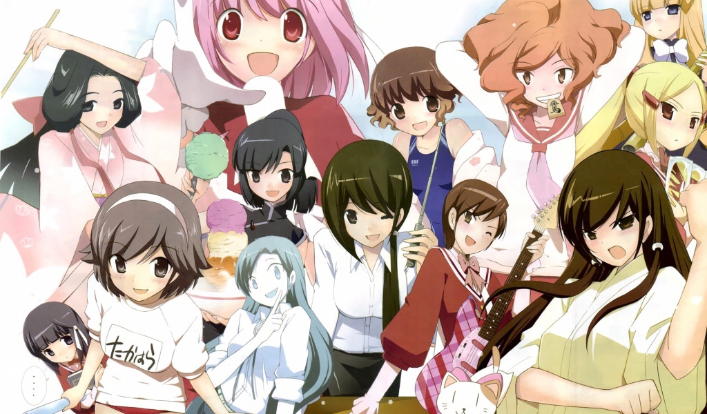 Герои манги Одному лишь Богу ведомый мир