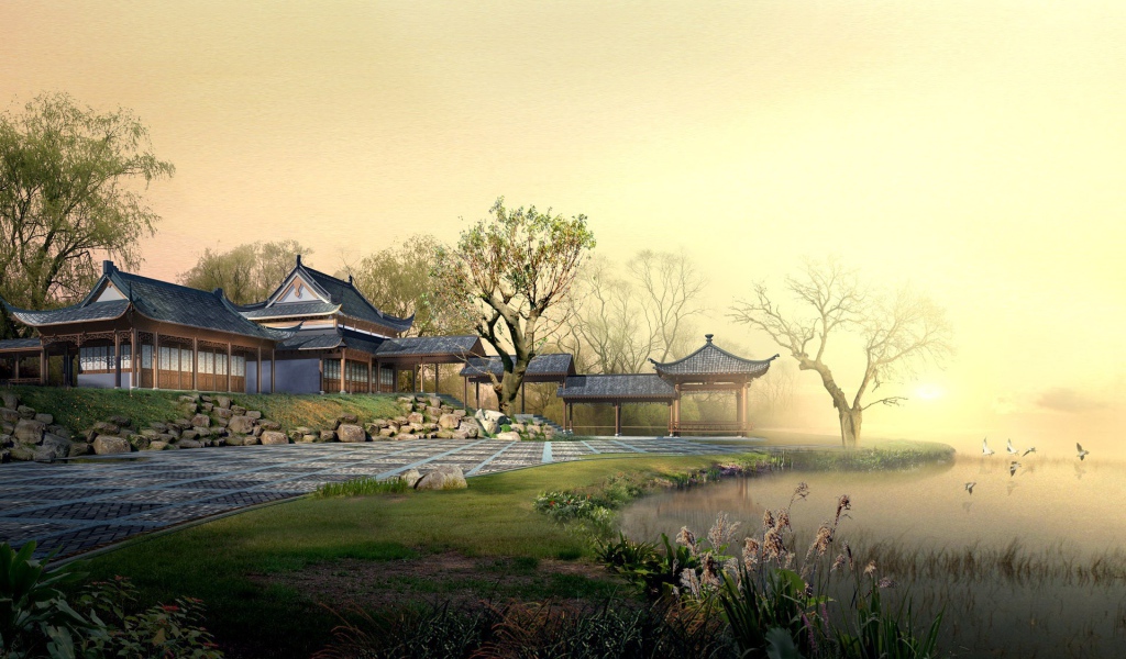 Японский пейзаж в мире аниме