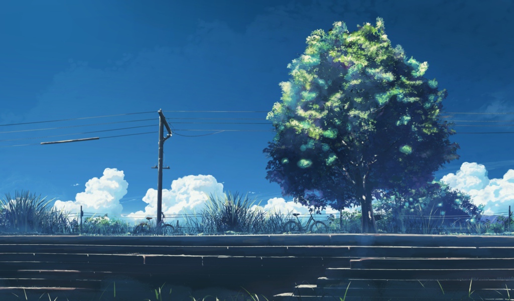 Пейзаж в аниме Пять сантиметров в секунду