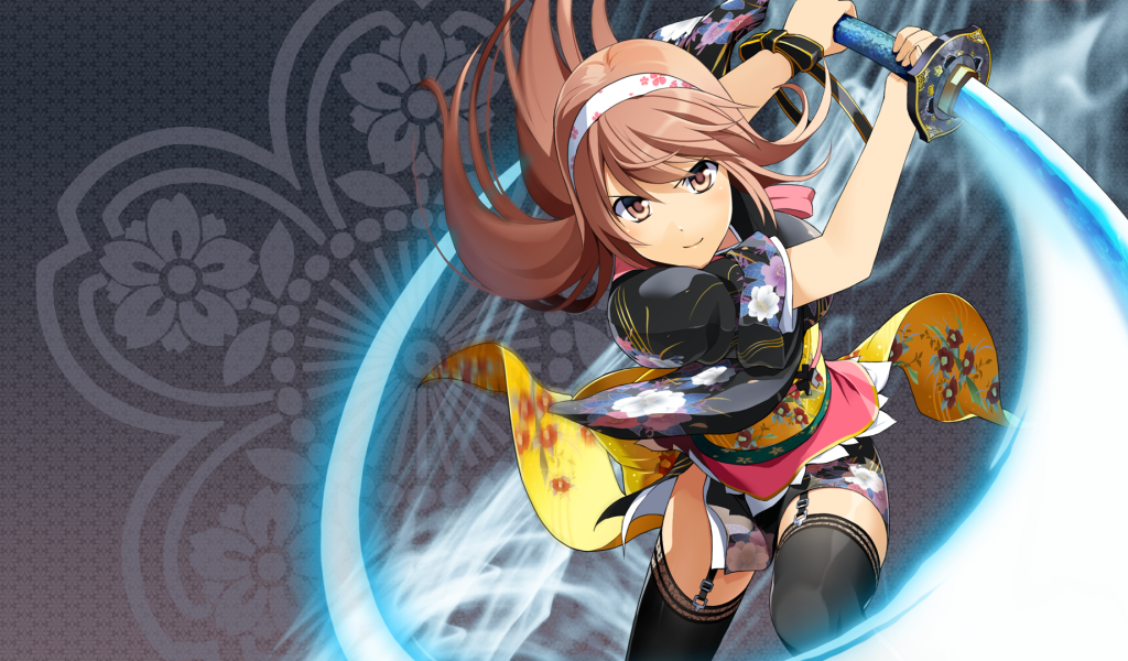 Световой меч в руке девушки аниме Onigirl