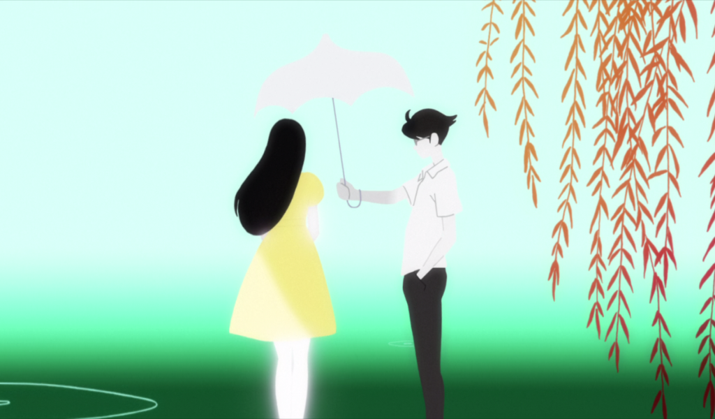 Парень и девушка в аниме The Tatami Galaxy