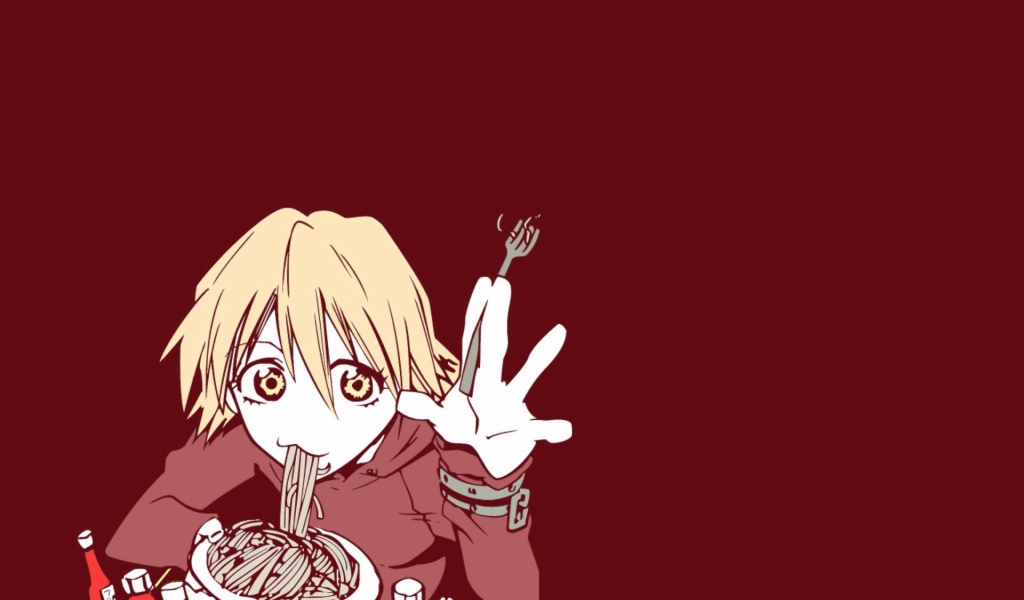 Парень ест макароны в аниме 49 дней