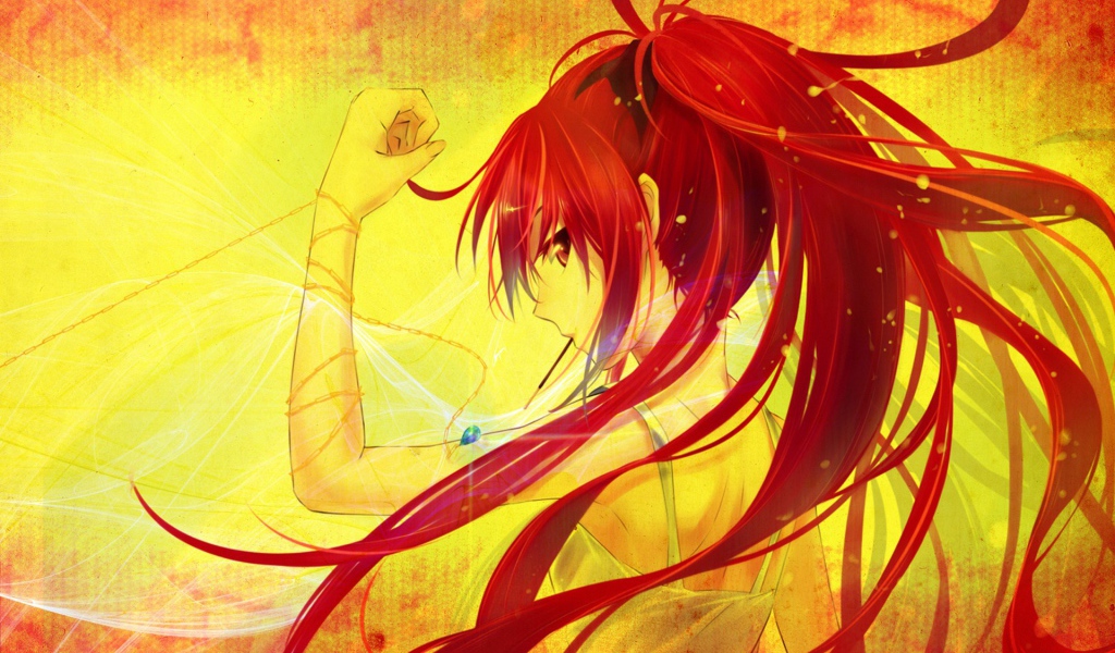 Могучая красноволосая девушка аниме