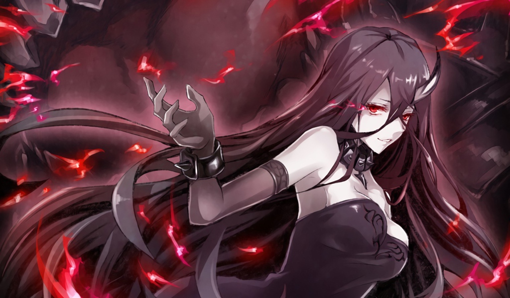 Красноглазая девушка из аниме Battleship Water Oni