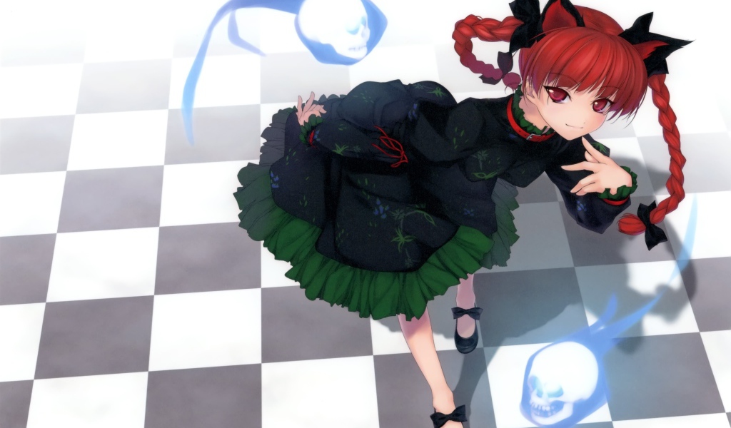 Рыжая девушка аниме с косами, Kaenbyou Rin