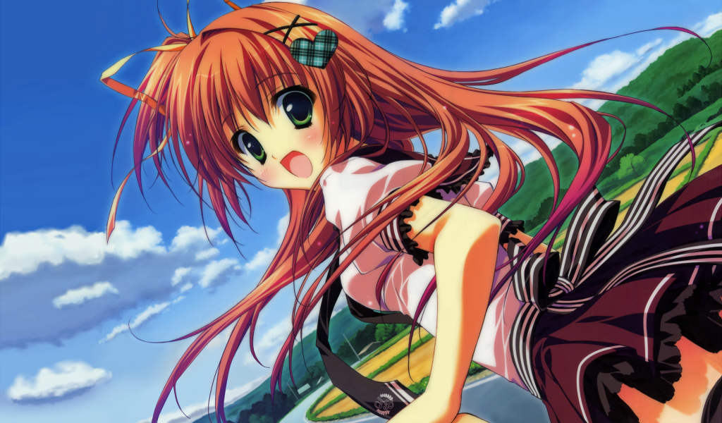 Рыжая девушка из аниме Мост в звездное небо