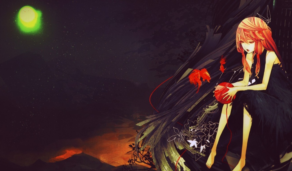 Рыжая девушка в аниме Guilty Crown