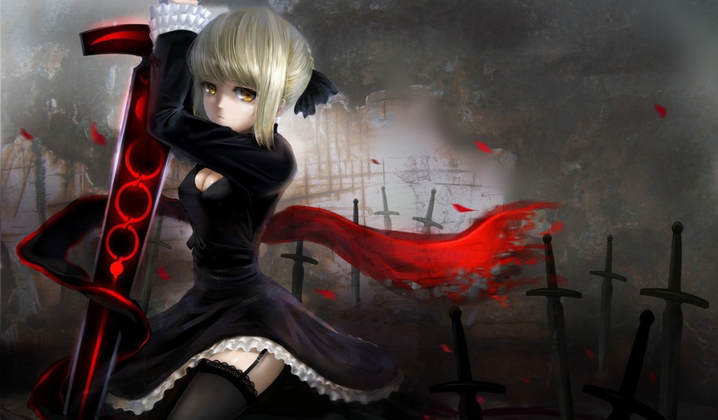 Красно черный меч в аниме Fate Series