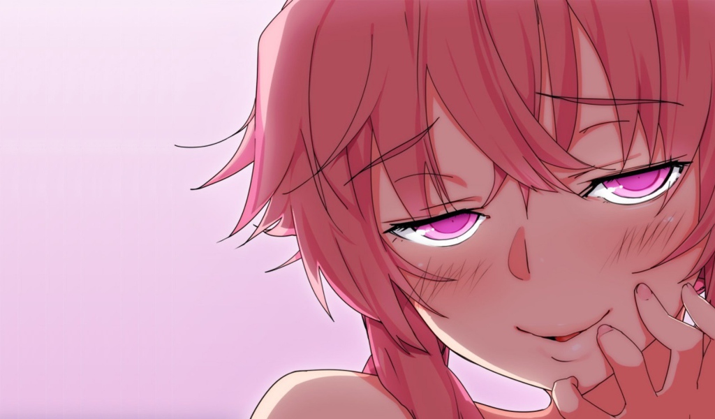 Красноволосая девушка аниме Яндере