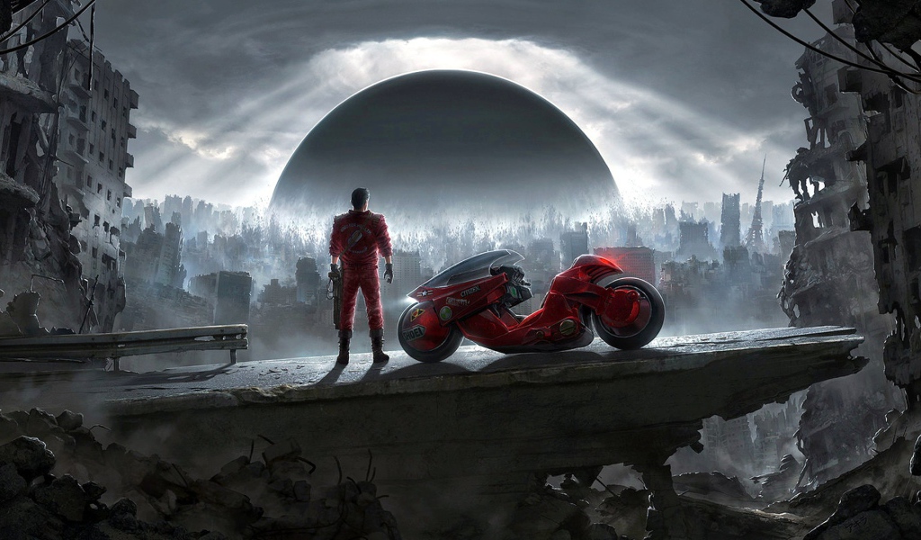 Руины старого города в аниме Акира