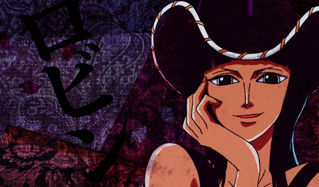 Грустная Нико Робин в шляпе, аниме Большой куш