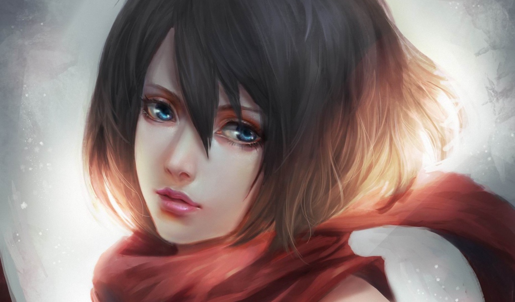 Грустная девушка аниме Атака Титанов