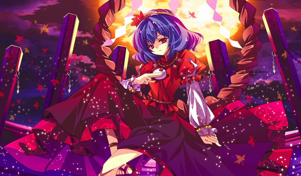 Грустная девушка аниме Yasaka Kanako