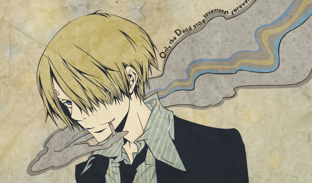 Санджи курит и думает, аниме Большой куш