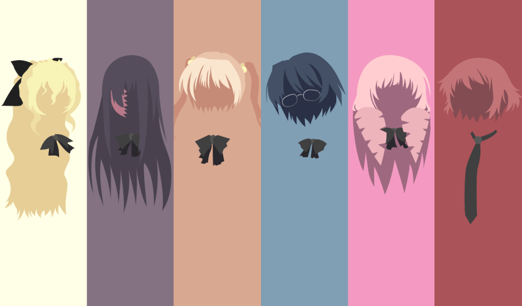 Силуэты героев аниме Девушки-инвалиды