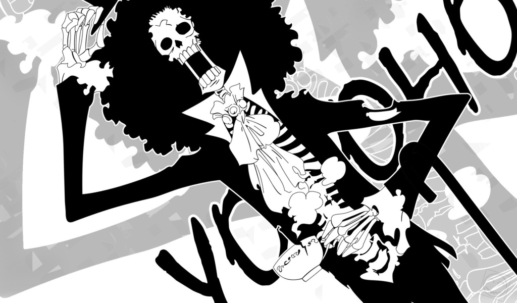 Скелет Бруук с пышными волосами, аниме Большой куш