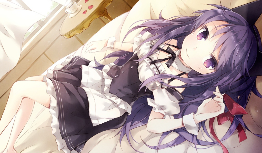 Милая девочка аниме Связанные небом