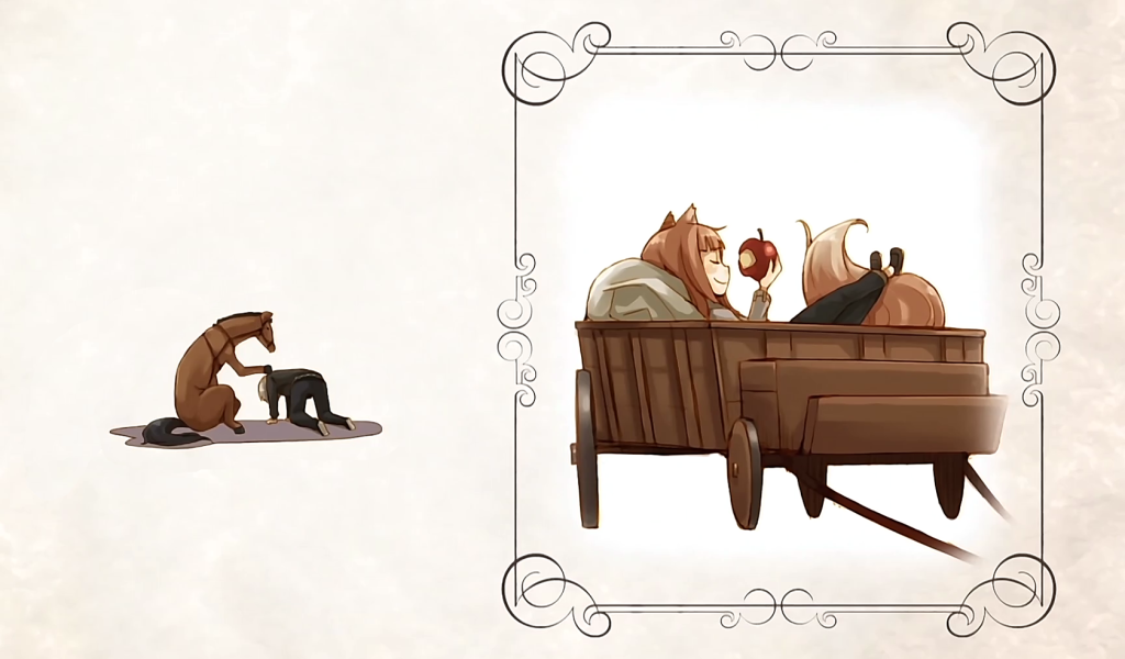 Телега в аниме Волчица и пряности