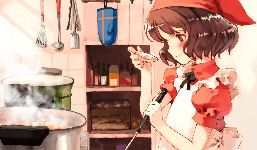 Повар на кухне в аниме Quartett!