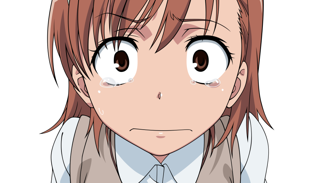 Испуганная девушка из аниме To Aru Kagaku no Railgun