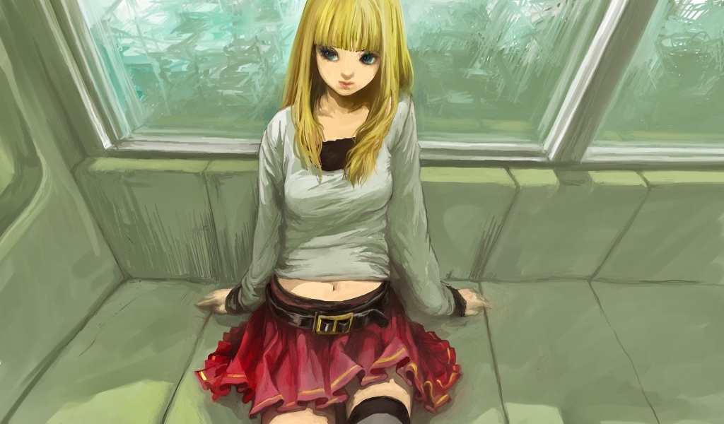 Девушка у окна в аниме Тетрадь смерти