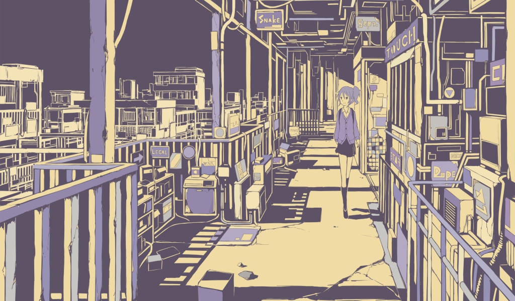 Девушка идет по террасе