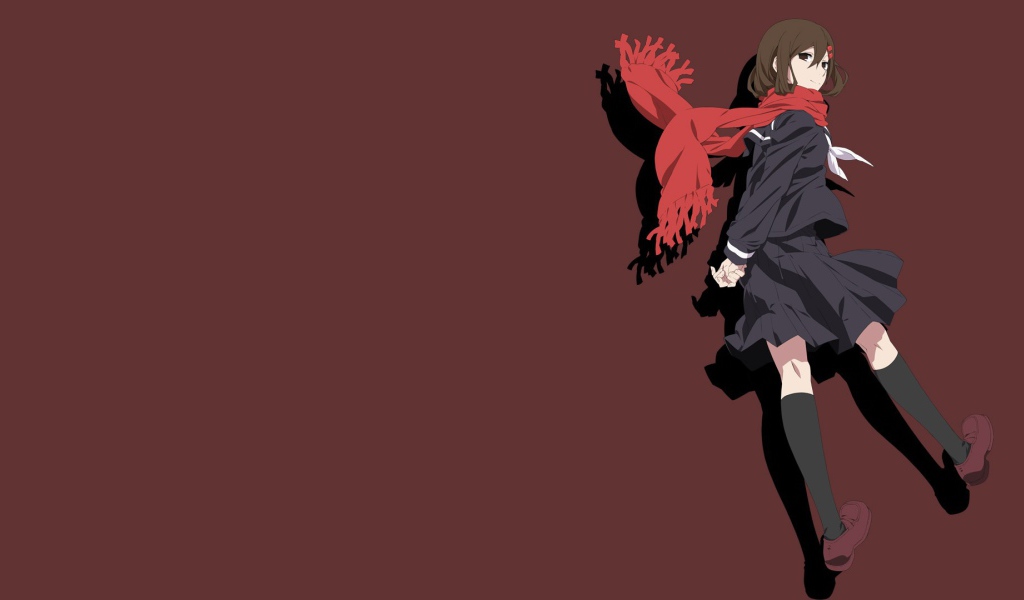 Девушка на коричневом фоне, аниме Kagerou Project