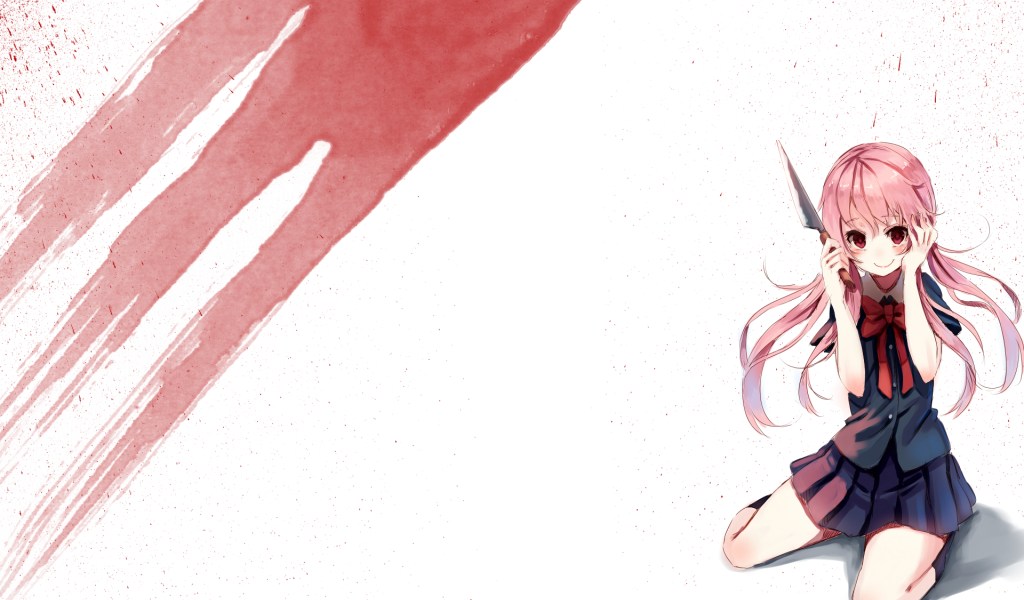 Девушка Мирая Никки с ножом, аниме