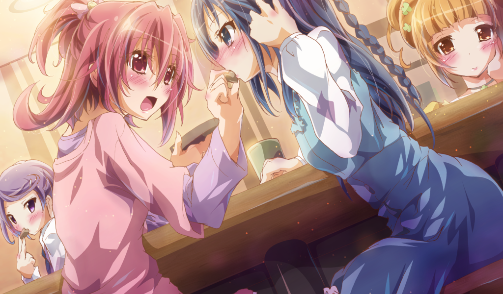 Девушки в баре в аниме Весёлые детки-таблетки