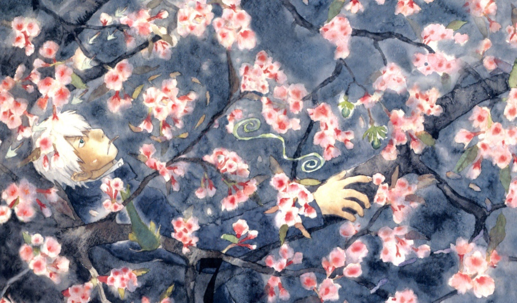 Парень в саду, аниме Мастер Муси