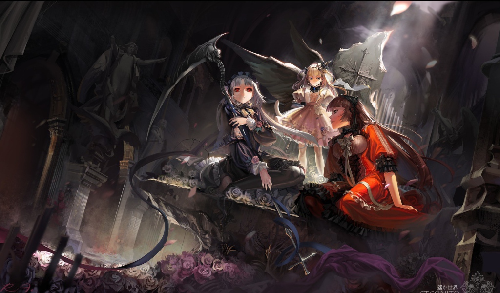 Три девушки подруги аниме