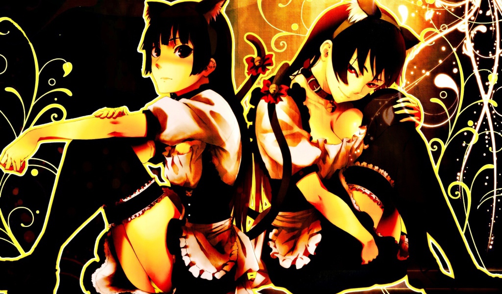 Две девушки из аниме Сумеречная дева и амнезия