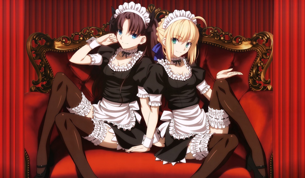 Two girls maids in anime