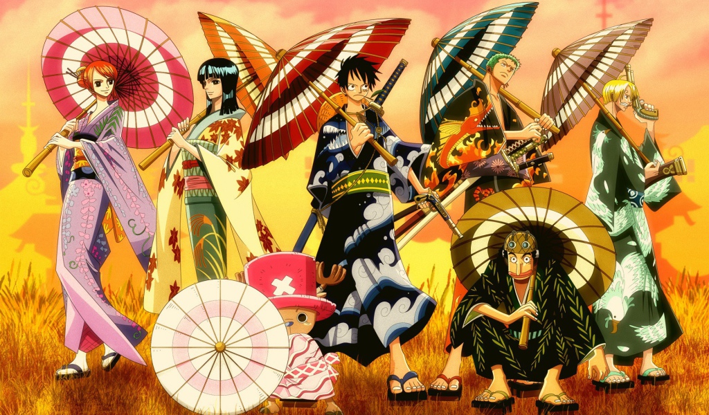 Зонтики персонажей аниме Большой куш