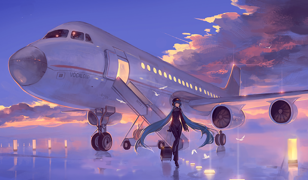 Вокалоид Hatsune Miku вышла из самолета