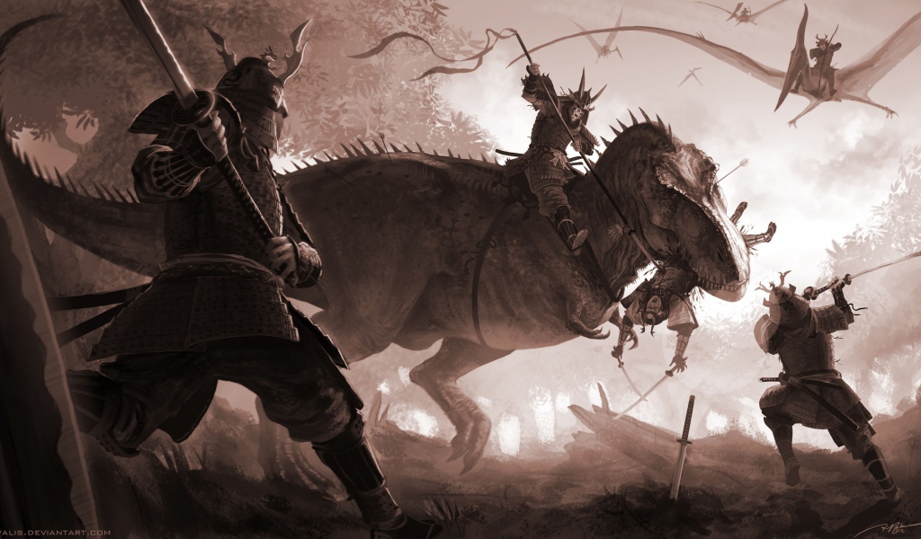 Воин на динозавре, аниме