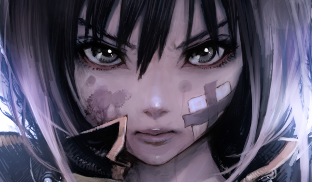 Раненая девушка аниме