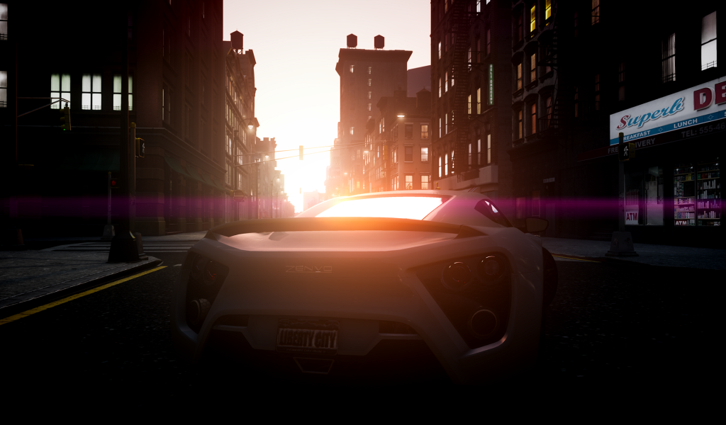 Автомобиль Zenvo ST1 на фоне заката