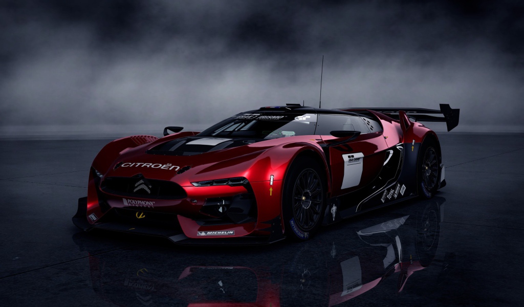 Красный Gran Turismo 5 отражается в паркете